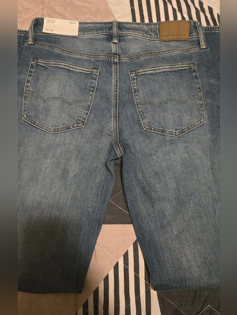 American Eagle Airflexb Light Wash Straight Jeans - Picture 8 of 13